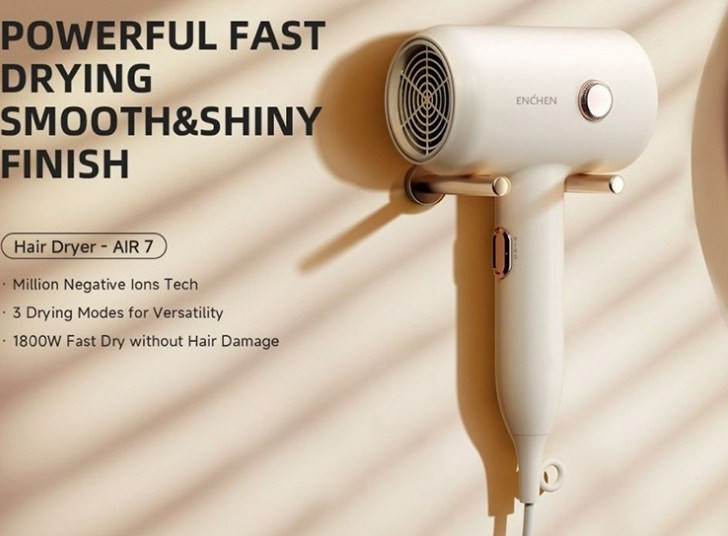 سشوار شیائومی مدل Enchen Air 7 با فناوری یون منفی