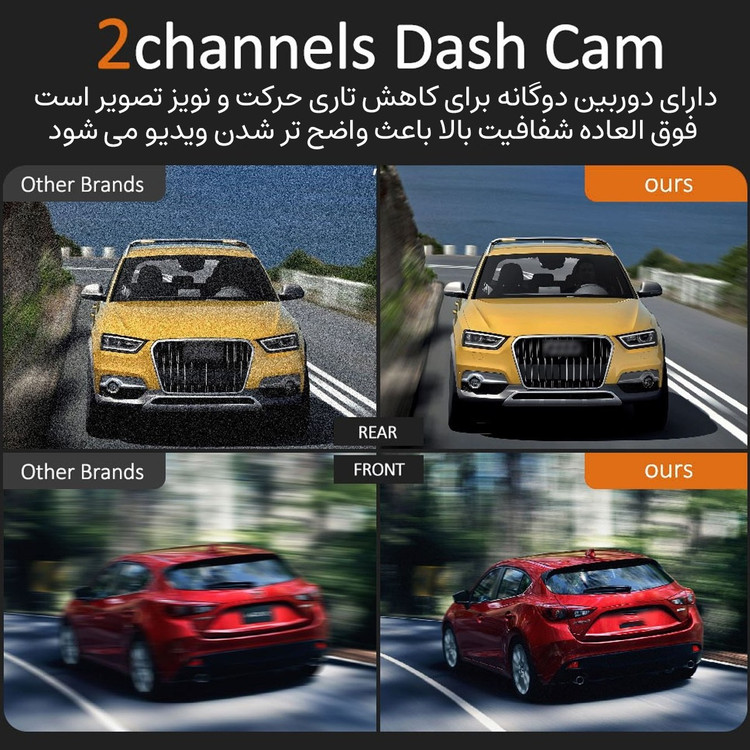 دوربین ثبت وقایع خودرو 4K اتوویژن مدل HX230 به همراه دوربین عقب، wifi و GPS