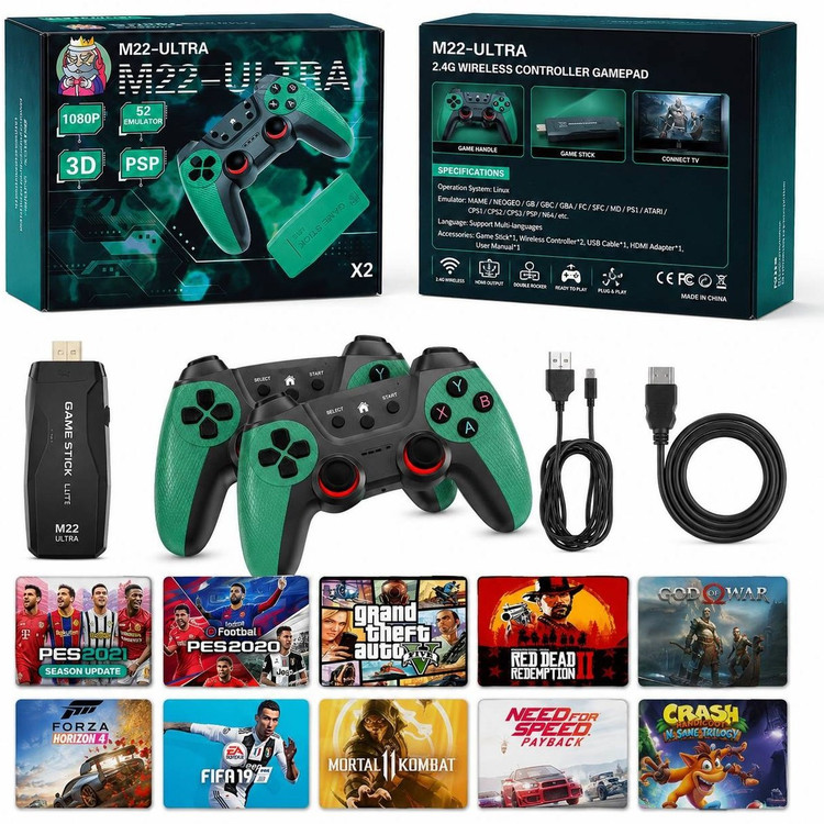 کنسول بازی M22 Ultra Game X2| بیش از 50 هزاربازی PSP /PS1 دو دسته بیسیم