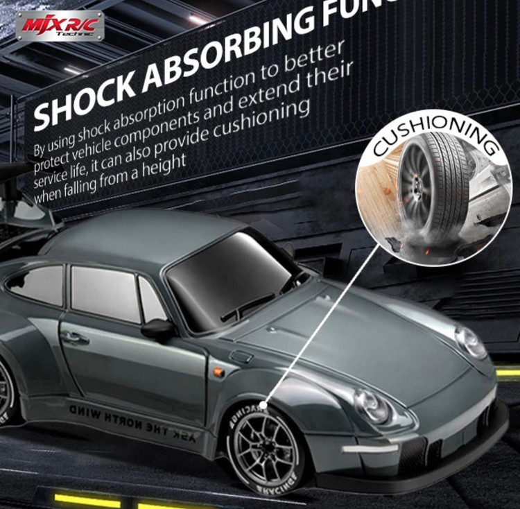 ماشین کنترلی پورشه 911 GT3 ShadowDrift 1:24، چهارچرخ محرک، دریفتدار، سرعت ۱۵+، چراغ LED و بدنه ABS مقاوم