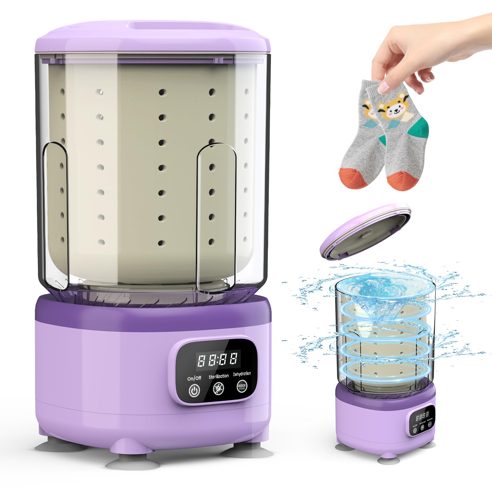 مینی ماشین لباسشویی قابل حمل 2 لیتری شارژی مدل KJ-R13