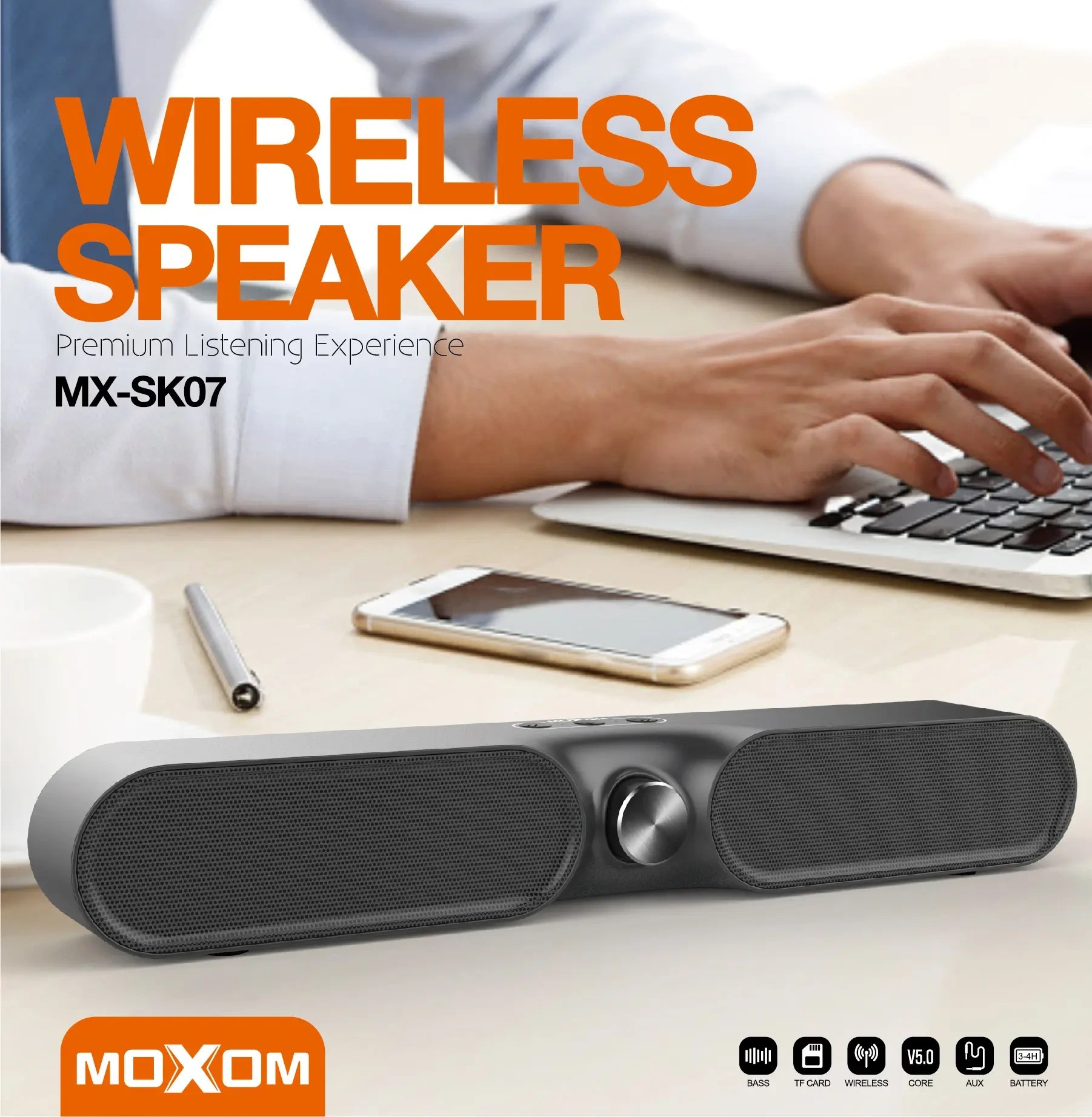 اسپیکر بلوتوثی قابل حمل موکسوم مدل MX-SK07
