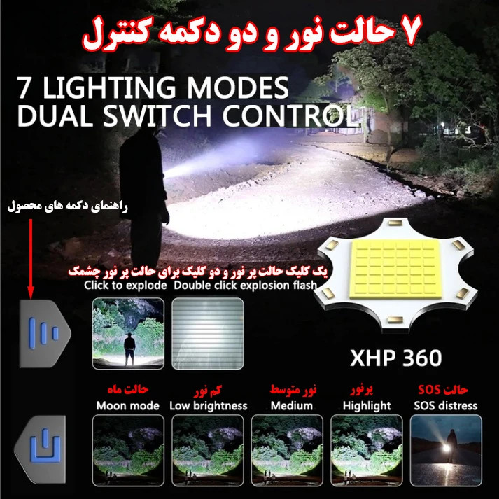 چراغ قوه شارژی YEMAO مدل YM-G999