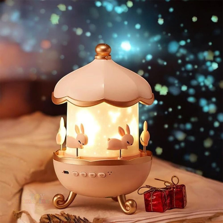 چراغ خواب پروژکتوری خرگوشی مدل WH-E11 با اسپیکر