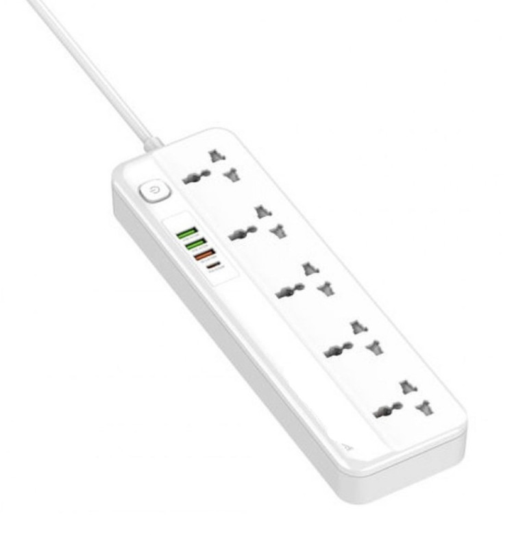 چندراهی برق 9 در 1 BELKING BK-88 طول 2 متر | 5 پریز + 3 USB + Type-c