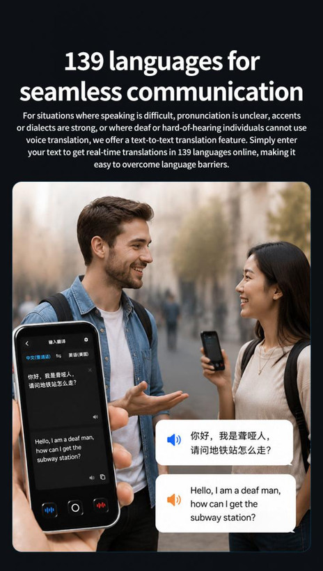 دستگاه مترجم هوشمند AI Translator F10 | ترجمه ۱۳۹ زبان آنلاین و ۲۱ زبان آفلاین