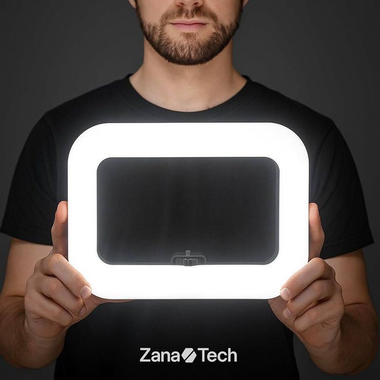 رینگ لایت قابل حمل مدل YM200 با نور سه حالته و باتری شارژی 💡
