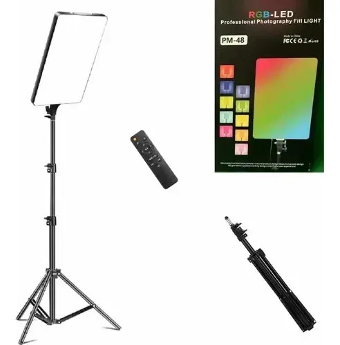 نور ثابت ال ای دی PM-48 RGB همراه سه پایه