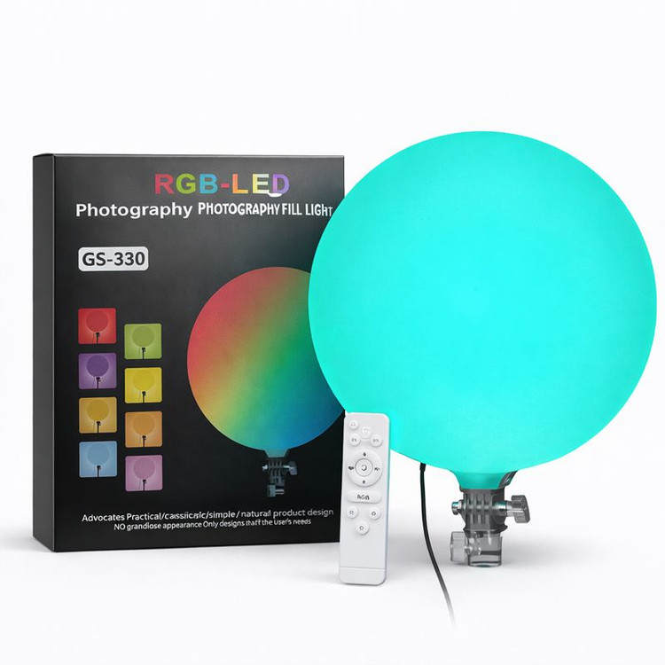سافت لایت RGB مدل GS-330 همراه پایه نگهدارنده و هولدر موبایل مخصوص تولید محتوا