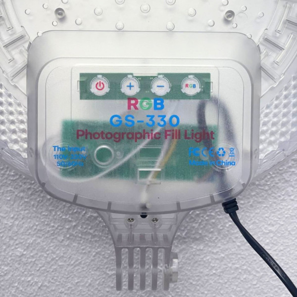 سافت لایت RGB مدل GS-330 همراه پایه نگهدارنده و هولدر موبایل مخصوص تولید محتوا