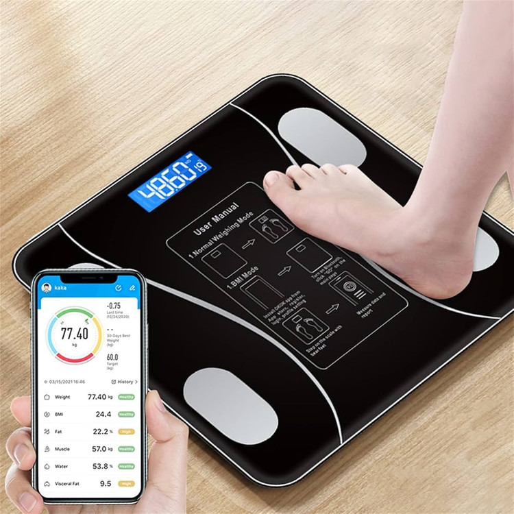 ترازوی هوشمند دیجیتال وزنکشی بلوتوثی با اتصال به گوشی موبایل